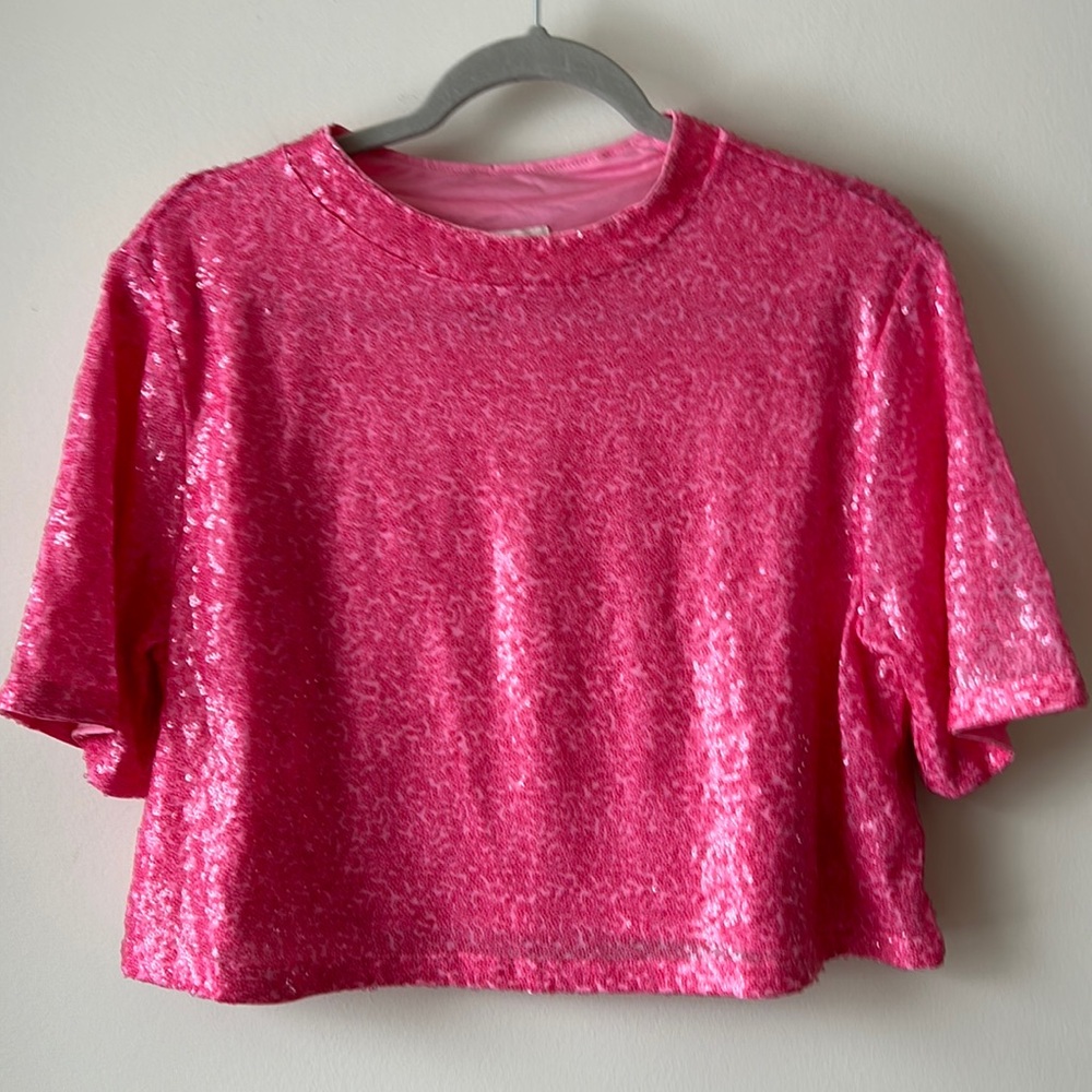 Pink Sequin Top